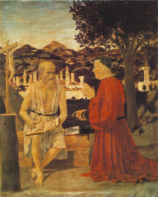 Piero della Francesca Saint Jerome and a Donor France oil painting art